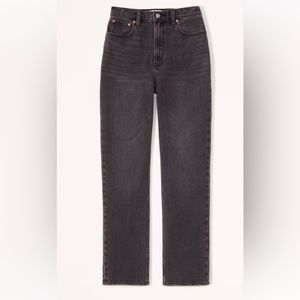 Abercrombie 90s Ultra High Rise straight leg jean in black size 28 (6r) regular